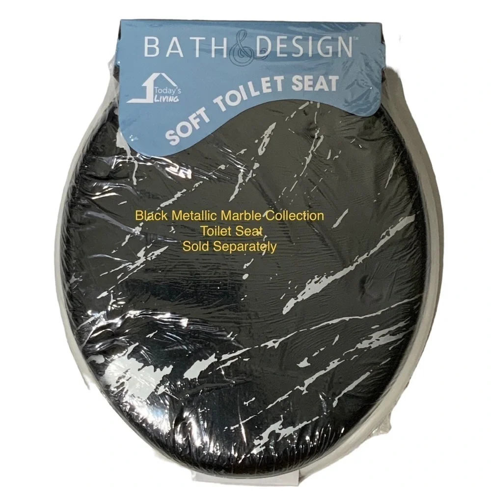 Today’s Living Black Marble Silver Metallic Silver Elite Shower Curtain Hooks